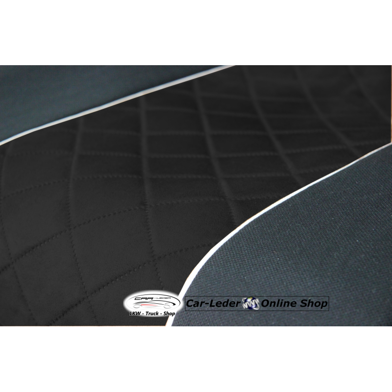 LKW Schonbezüge Sitzbezüge Velour - Stoff Schwarz passend für Mercedes Actros MP4 2011 - 2018 Actros MP5 Beifahrersitz klappbar